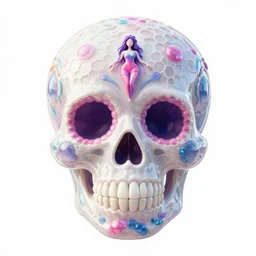 kaleidoscope honeycomb sugar skull bubble neon goddess elegant, 8 k resolution, intricate and fine details, award wining composition, photorealistic illustration, artstation, krenz cushart, alphonse mucha agnes cecile