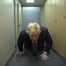boris johnson crawling out of the backrooms, trailcam footage