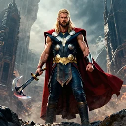 marvel studios thor at the edge of darkness by greg rutkowski