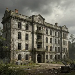 a beautiful hyperdetailed rendering of urbex nature city jail building by john constable, evil, archdaily, wallpaper, highly detailed, trending on artstation.