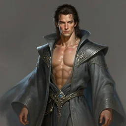 photo portrait of ed westwick as a wizard, dark hair, flowing robes, mature, handsome, upper body, muscular, shiny skin, fantasy, intricate, elegant, highly detailed, digital painting, artstation, concept art, smooth, sharp focus, illustration, art by gaston bussiere and greg rutkowski