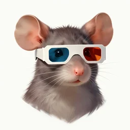 character design portrait of an anthropomorphic furry rat girl with rat ears, wearing anaglyph 3 d glasses, looking at camera, 4 k, concept art, by wlop, ilya kuvshinov, artgerm, krenz cushart, pixiv.