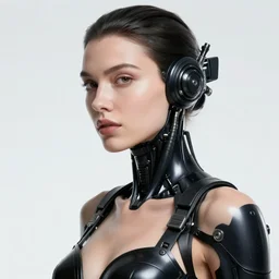 biomechanical beautiful dieselpunk woman, hard plastic, silicon, smooth skin, up close shot, sharp focus, global illumination, radiant light, dieselpunk black corals headdress made of gems, cyberpunk brackets, mesh mushrooms, laser cut paper puffballs, rhizomorphs, alexandre ferra white mecha, irakli nadar, octane highly render, 4 k, ultra hd,