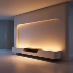 art by filip hodas, pixar and artgerm. led lights, sci - fi modern architect minimalist layout. warm and cool color theme. clean, entertainment center, indoor, spacious. surrealism.