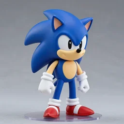 An anime Nendoroid of Sonic the Hedgehog, figurine, detailed product photo