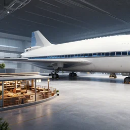 a large open plaza with a restaurant at the side, inside a large passenger spaceship, from a space themed LucasArts point and click 2D graphic adventure game, made in 2019, high quality graphics