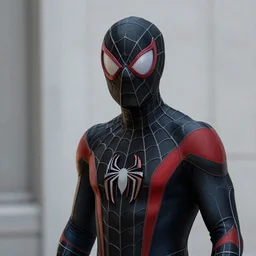 Donald Glover as Miles Morales in black Spider-Man suit unmasked, mask off, still from Spider-Man No Way Home, detailed, 4k
