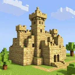 a castle made out of sandstone in minecraft