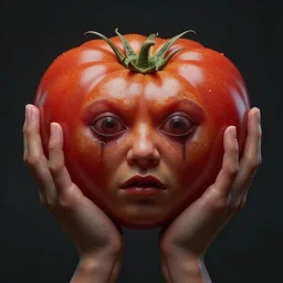 hyperrealistic dslr film still of schizophrenic tomato, stunning 8 k octane comprehensive 3 d render, inspired by istvan sandorfi & greg rutkowski & unreal engine, perfect symmetry, dim volumetric cinematic lighting, extremely hyper - detailed, incredibly real lifelike attributes & flesh texture, intricate, masterpiece, artstation, stunning, 8 k 8 5 mm f 1. 4
