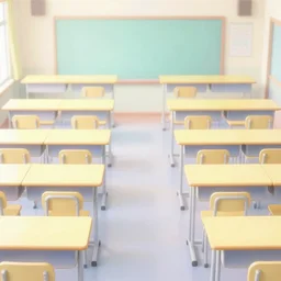 fluorescent soft pleasing - palette bright orderly neat tidy empty classroom, perfectly intricate, dense, spotless, environment matte painting from fantasia pastel from fantasia ( 1 9 4 1 )