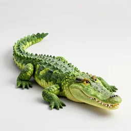 a crocodile with a body made of broccoli