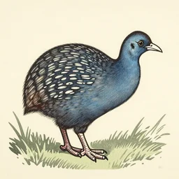 japanese woodcut of a kiwi