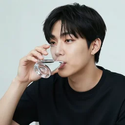 j - hope rap monster, photo close, instagram, drinking a glass of water