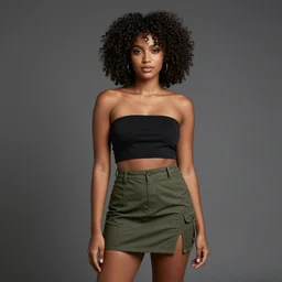 sia furler with a afro wearing a mini skirt photoshoot