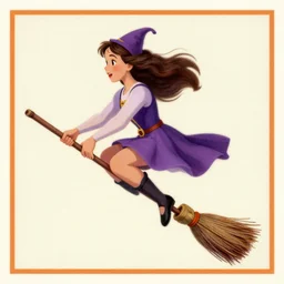 Sabrina spellman rides a broom, Vargas girl, vintage Halloween postcard