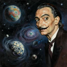 surrealism painting, salvador dali style, extremly high quality, cosmic entities in vast spaces