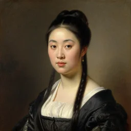 high quality neoclassical portrait of a chinese woman, very detailed, 1 8 6 0, oil on canvas.