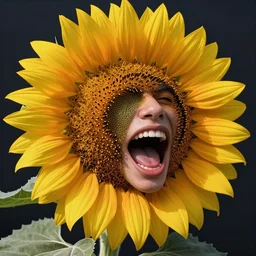 sunflower with a human mouth, monster, concept art, video game, artstation