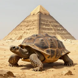 gigantic colossal tortoise in the desert on its back pyramid ziggurat highly detailed concept art schematic, Laurie Greasley