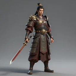 hyper - realistic warrior, yu cheng hong, concept art, 3 d, 8 k