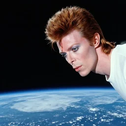 David Bowie looking down at the planet Earth from space, Scott Listfield