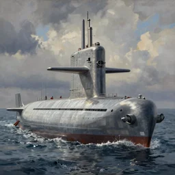submarine painting by hubert robert ssn skipjack seawolf detailed
