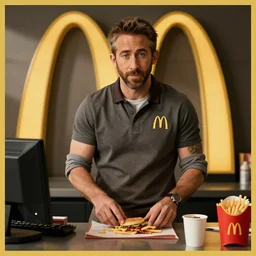 Ryan Reynolds working as a Mcdonalds Cashier