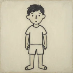 kid, drawn personage in style of gabo mendoza, oil painting! dream kiddy drawing, minimalistic, man, personage in style of gabo mendoza