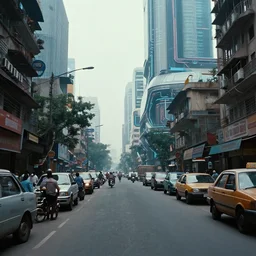 streets of mumbai in 2 0 7 0, cyberpunk, futuristic