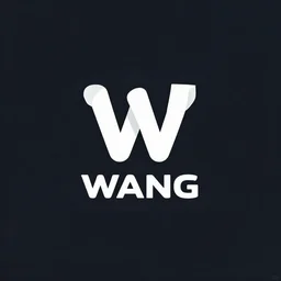 minimalist trendy imagotype logotype design for plastic bag factory called wang that represents the future, 3 d vector, fresh cool colors, trending on artstation
