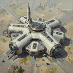 concept art of futuristic modular military base, science fiction, top angle, oil painting by jama jurabaev, tyler edlin, james paick, emmanuel shiru, victor mosquera, extremely detailed, brush hard, artstation, for aaa game, high quality, brush stroke