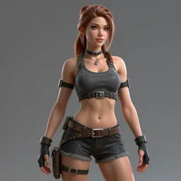 Procedurally generated, beautiful badass sports girl character posing for painting, substance designer, PBR, HD, Ultra detailed, hyperrealistic, megascans, volumetric light, concept by master artist