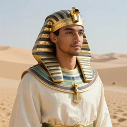 Portrait of Haku from Spirited away as a young very handsome clean shaven rich egyptian prince in the desert, highly detailed, smooth, sharp focus, dynamic lighting, intricate, trending on ArtStation, illustration, art by WLOP