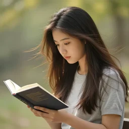 a girl reading book, hair flowing down, by Gerald Brom
