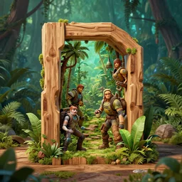wood fortress greeble block amazon jungle global illumination ray tracing that looks like it is from borderlands and by feng zhu and loish and laurie greasley, victo ngai, andreas rocha, john harris