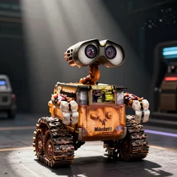 photo of wall-e in a star wars movie scene, ultra detailed, god rays, 8k