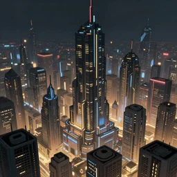 an epic isometric fantastic realism comic book style painting of a futuristic cityscape, cyberpunk, concept art, unreal 5, octane render, dynamic lighting