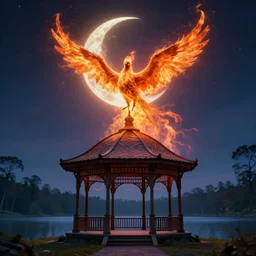 oh brilliant flaming moon bird, sing to me your doom song, whistle sweet summons for the great demise, and truly free us from the wrongful soul net of gaia. a lake park shrine gazebo in tron legacy