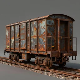 technobiological rusty traincar, biopunk, high detail, photorealism, full length view, concept art, octane render, 8 k. cgsociety by wayne barlowe, dariusz zawadzki