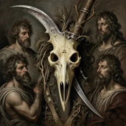 masterpiece peremptory sickle of death harvest, masterpiece by Edgar Maxence and Caravaggio and Michael Whelan and Caravaggio artistic, intricate drawing, light brazen, realistic fantasy, extremely detailed and beautiful aesthetic runic face, establishing shot, 8k resolution, dramatic lighting