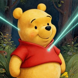 winnie the pooh, laser beams, detailed intricate illustration, detailed illustration, hd, 4 k, digital art, overdetailed art, by greg rutkowski, by loish, complementing colors, trending on artstation, deviantart
