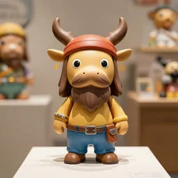 cartoon hippy sculpture toy on display