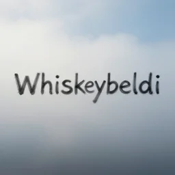 whiskeybeldi written as a mist in the sky, realistic, detailed, clear
