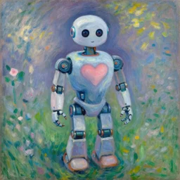 a robot painted by monet