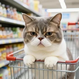 grumpy cat shopping at walmart