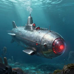 deviant art, artgerm, metal submarine underwater in the lake of an alien planet, detailed, artstation, by kim keever, digital art