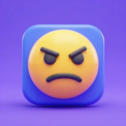 stupid face, stupid face, low poly, icon, 3 d render, unreal engine, bluish - purple backdrop,