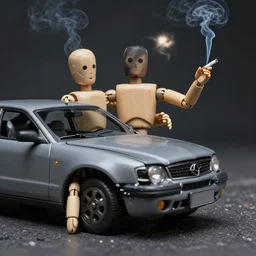 crash test dummy smoking cigs