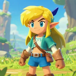 an in game portrait of shantae from the legend of zelda breath of the wild, breath of the wild art style.