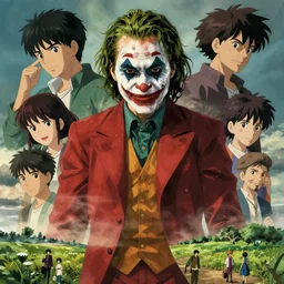 the joker, looks like willem dafoe, by atay ghailan & akira toriyama & ken sugimori & takeshi obata & hiromu arakawa & masashi kishimoto & yusuke murata & hayao miyazaki & masashi ando,